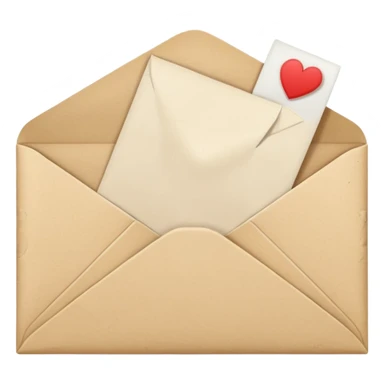 an open beige envelope with a letter sticking out of it sticker