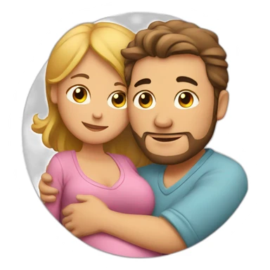 Man hugging pregnant woman sticker