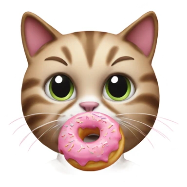 Cat eating donut sticker