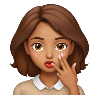 Brown girl blowing kiss sticker