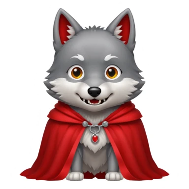 Vampire Pet, Tiny wolf in red collar cloak sticker