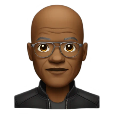 bald samuel l jackson in leather coat sticker