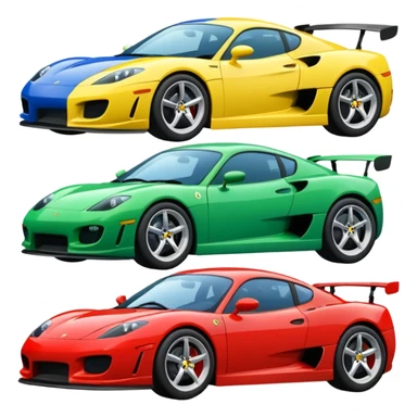 group of 4 sport cars in different composition sticker
