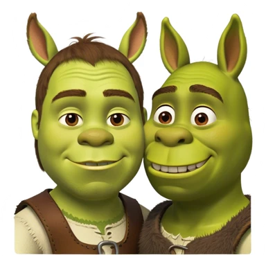 Шрек играет в армады с ослом sticker