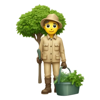 gardener beige jacket trees germany sticker