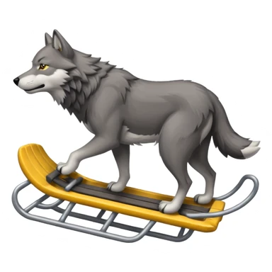 wolves pulling sled sticker