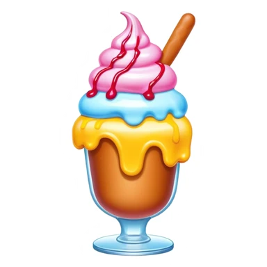 Melting neon ice cream hot dog sundae sticker