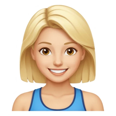 fit blonde woman smiling energetically sticker