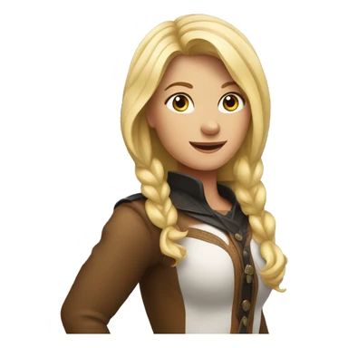 Blonde girl riding horse sticker