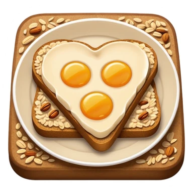 Vegetarian breakfast emoji illustration, flat iOS emoji style, toast, fruits, oatmeal, nuts, milk, no eggs, no meat, no fish, no non-vegetarian food, clean white background.” sticker