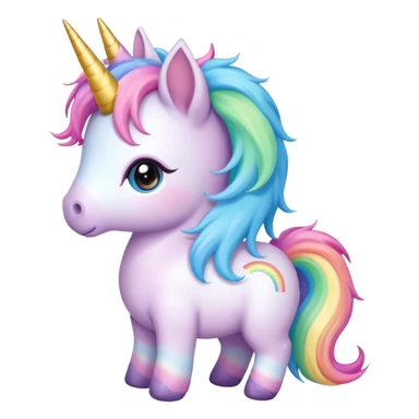 Rainbow Chibi anime baby unicorn  sticker