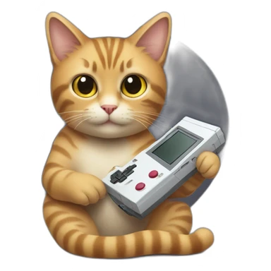 a cat playing gameboy sticker