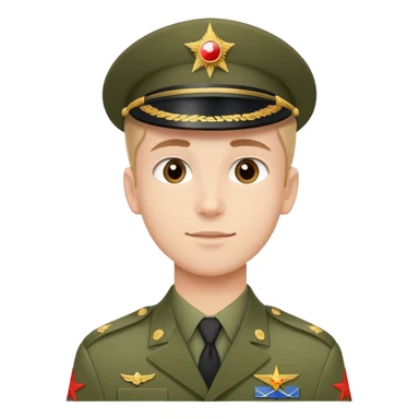 Молодой человек в военной  форме котрый проходил стажировку в роскосмосе sticker