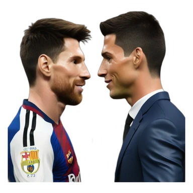Realistic Leo Messi and realistic Cristiano Ronaldo kissing sticker