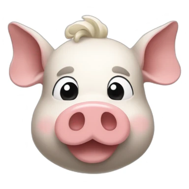 Macron avec un moustache rectangle sur un cochon sticker