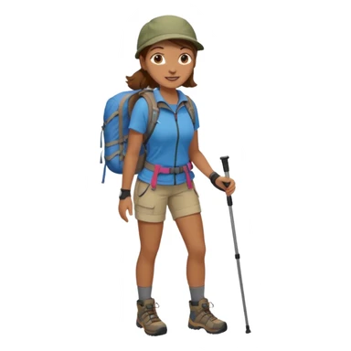 woman hiking  brown hair sticker