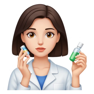 Beautiful brunette girl taking pills  sticker