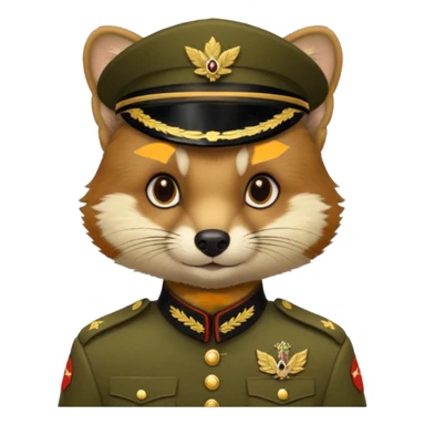 Marten in military uniform sticker