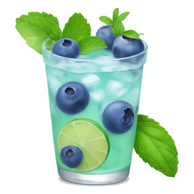 Pastel blue blueberry mojito sticker