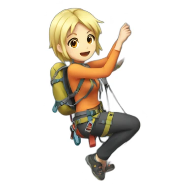 rock climbing anime girl sticker
