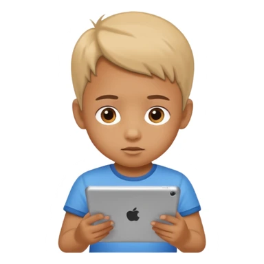 Tabletle oynayan çocuk sticker