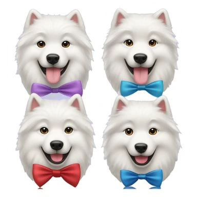 Samoyed with tie and Samoyed with ribbon  sticker