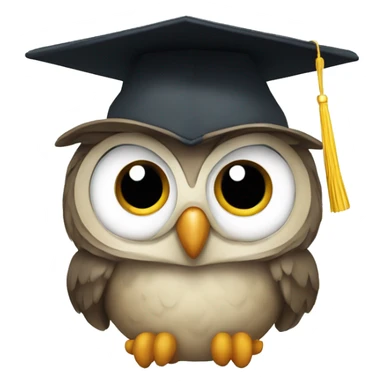 an owl in a graduate cap sticker