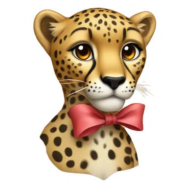 A cheetah with a bow rawing sticker