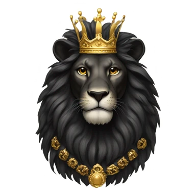Black lion with crown  sticker
