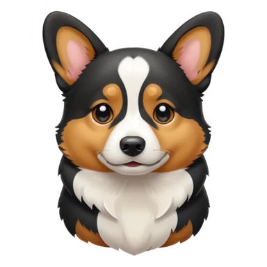 black tricolor corgi with no tail full of tears sticker