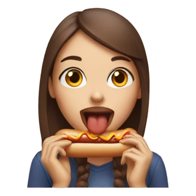Girl eating hotdog sticker