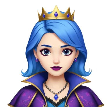 Evie from Descendants, blue hair, fashion-forward outfit, daughter of the Evil Queen sticker