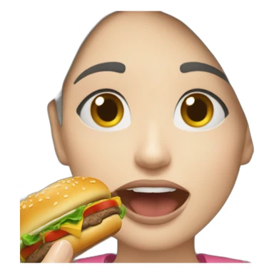 Marilin Gonzalo eating a burguer sticker