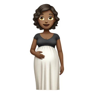 Pregnant women wearing a dress standing with dark brown hair and white ish skin  sticker