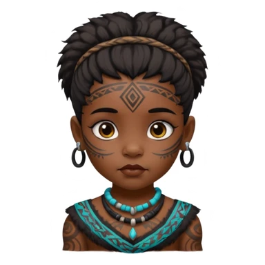 ancient hairy black baby girl, tattooed sticker