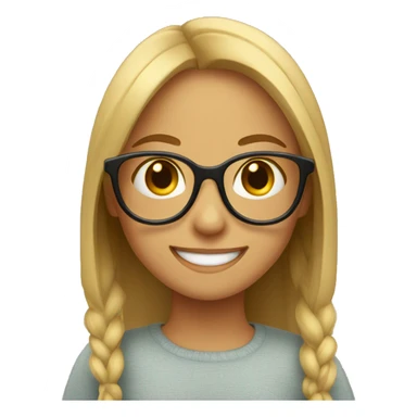 smiling girl with glasses indoors sticker