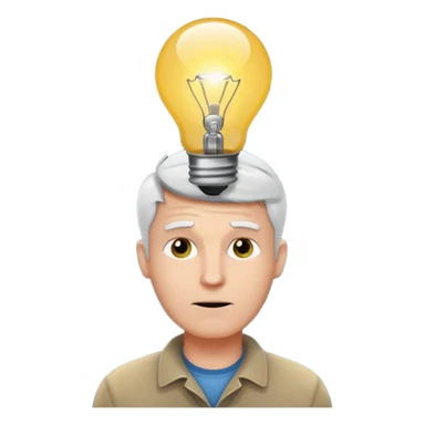 A white man came up with an idea, a light bulb appeared sticker