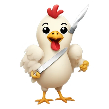 chicken with knife sticker
