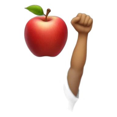 red apple raising arms sticker