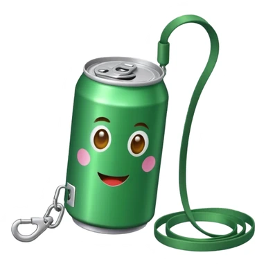 Green Soda can on leash  sticker