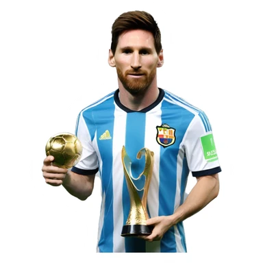 leonel messi levantando la copa mundial sticker