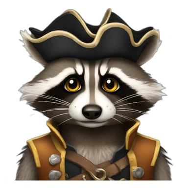 Pirate raccoon sticker