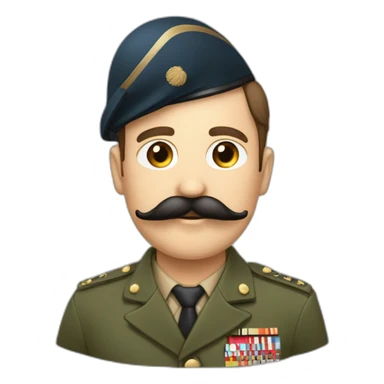 Personne avec une petite moustache carré habiller en tenus militaire sticker