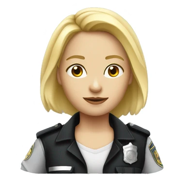 blond girl as a criminal police officer sticker