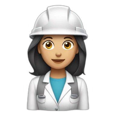 mujer con casco de trabajo sticker