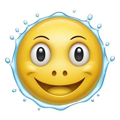 scared smiley face being drowned with so much water sticker