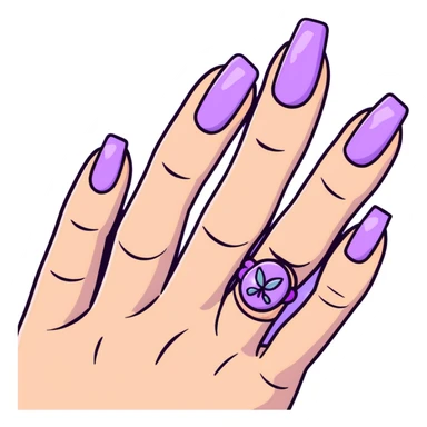 lilac pastel manicure with nail art designs sticker