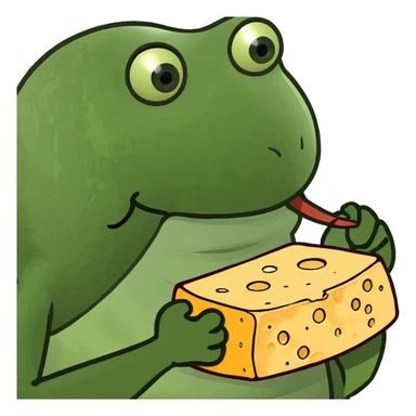 Lobster grabbing a piece of cheese sticker