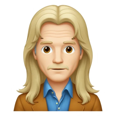 70s 80s men with long silky hair style  sticker