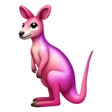 Pink ombre full-body kangaroo with glitter sticker